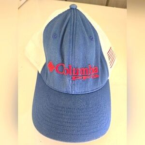 Mens L/XL Columbia Hat  Flag On The Side Flexfit PFG